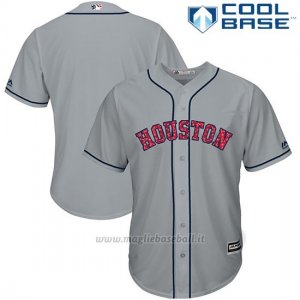 Maglia Baseball Uomo Houston Astros 2017 Estrellas y Rayas Grigio Cool Base