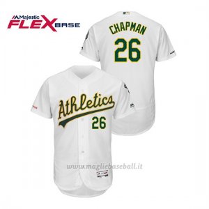 Maglia Baseball Uomo Oakland Athletics Matt Chapman 150th Aniversario Patch Autentico Flex Base Bianco