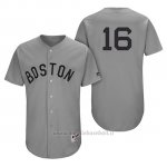 Maglia Baseball Uomo Boston Red Sox 16 Andrew Benintendi Grigio Turn Back The Clock Autentico