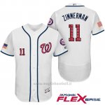 Maglia Baseball Uomo Washington Nationals 2017 Estrellas y Rayas Ryan Zimmerman Bianco Flex Base