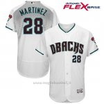 Maglia Baseball Uomo Arizona Diamondbacks 28 Jd Martinez Bianco Autentico Flex Base