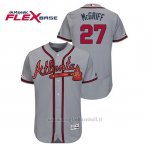 Maglia Baseball Uomo Atlanta Braves Fred Mcgriff 150th Aniversario Patch Autentico Flex Base Grigio