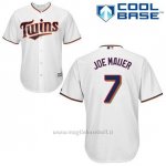 Maglia Baseball Uomo Minnesota Twins Joe Mauer 7 Bianco 1ªCool Base