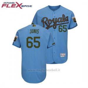 Maglia Baseball Uomo Toronto Blue Jays Jakob Junis 2018 Dia de los Caidos Flex Base Blu