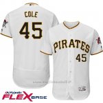 Maglia Baseball Uomo Pittsburgh Pirates Gerrit Cole Majestic Autentico Collezione Flex Base Bianco
