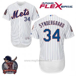 Maglia Baseball Uomo New York Mets Noah Syndergaard Bianco Flex Base With Piazza