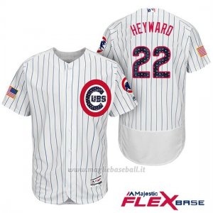 Maglia Baseball Uomo Chicago Cubs 2017 Estrellas y Rayas Cubs 22 Jason Heyward Bianco Flex Base