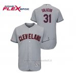 Maglia Baseball Uomo Cleveland Indians Danny Salazar 150th Aniversario Patch Flex Base Grigio