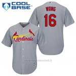 Maglia Baseball Uomo St. Louis Cardinals Kolten Wong 16 Grigio Cool Base