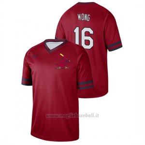 Maglia Baseball Hombre St. Louis Cardinals Kolten Wong Cooperstown Coleccion Legend Rosso