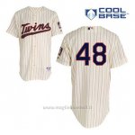 Maglia Baseball Uomo Minnesota Twins Torii Hunter 48 Crema Alterner Cool Base