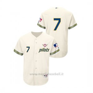Maglia Baseball Hombre Seattle Mariners 7 Marco Gonzales Turn Back The Clock Autentico Cream