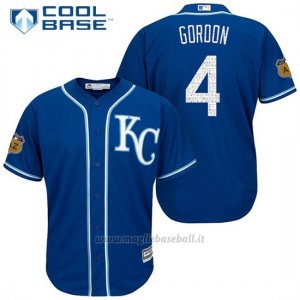 Maglia Baseball Uomo Kansas City Royals Alex Gordon 4 2017 Allenamento Primaverile Cool Base Giocatore