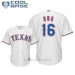 Maglia Baseball Uomo Texas Rangers Ryan Rua Cool Base Majestic 1ªBianco