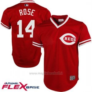 Maglia Baseball Uomo Cincinnati Reds 14 Pete Rose Autentico Collezione Flex Base Rosso