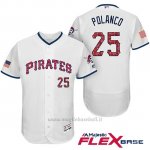 Maglia Baseball Uomo Pittsburgh Pirates 2017 Estrellas y Rayas Gregory Polanco Bianco Flex Base