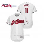 Maglia Baseball Uomo Cleveland Indians Jose Ramirez 150th Aniversario Patch 2019 All Star Game Flex Base Bianco