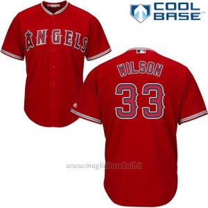 Maglia Baseball Uomo Los Angeles Angels 33 Cj Wilson Scarlet Cool Base