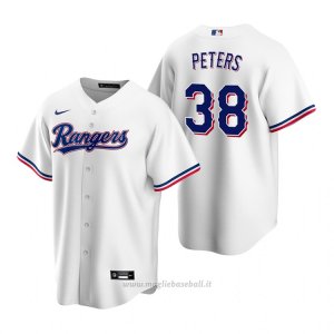 Maglia Baseball Uomo Texas Rangers Dj Peters Replica Home Bianco
