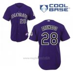 Maglia Baseball Uomo Colorado Rockies Nolan Arenado 28 Viola Alterner Cool Base