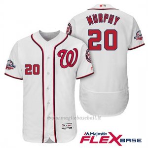 Maglia Baseball Uomo Washington Nationals Daniel Murphy Bianco 2018 All Star 1ªFlex Base