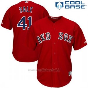 Maglia Baseball Uomo Boston Red Sox 41 Chris Sale Rosso2017 Cool Base