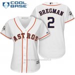Maglia Baseball Donna Houston Astros 2017 World Series Alex Bregman Bianco Cool Base
