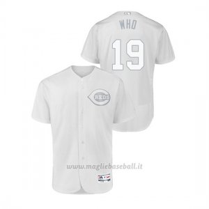Maglia Baseball Hombre Cincinnati Reds 19 Joey Votto 2019 Players Weekend Autentico Bianco