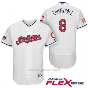 Maglia Baseball Uomo Cleveland Indians 2017 Estrellas y Rayas Lonnie Chisenhall Bianco Flex Base