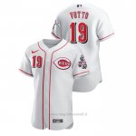 Maglia Baseball Uomo Cincinnati Reds Joey Votto Autentico Bianco