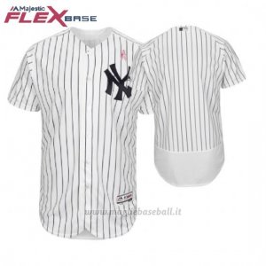 Maglia Baseball Uomo New York Yankees Bianco 2018 Dia de la Madre Flex Base