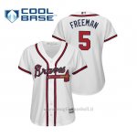 Maglia Baseball Donna Atlanta Braves Freddie Freeman Cool Base Majestic 1ª2019 Bianco
