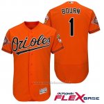 Maglia Baseball Uomo Baltimore Orioles 1 Michael Bourn Arancione 2017 Flex Base
