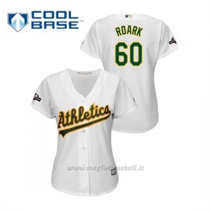 Maglia Baseball Donna Oakland Athletics 60 Tanner Roark 2019 Postseason Cool Base Bianco
