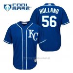 Maglia Baseball Uomo Kansas City Royals Greg Holland 56 Blu Alterner Cool Base