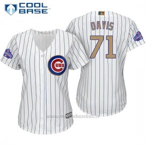 Maglia Baseball Donna Chicago Cubs 71 Wade Davis Bianco Or Program Cool Base