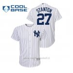 Maglia Baseball Bambino New York Yankees 27 Giancarlo Stanton Cool Base Majestic Primera Bianco