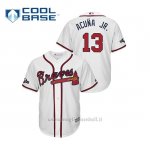 Maglia Baseball Uomo Atlanta Braves 13 Ronald Acuna Jr. 2019 Postseason Cool Base Bianco