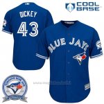 Maglia Baseball Uomo Toronto Blue Jays R A Dickey 43 Cool Base 40 Anniversario