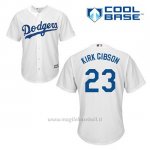 Maglia Baseball Uomo Los Angeles Dodgers Kirk Gibson 23 Bianco 1ªCool Base