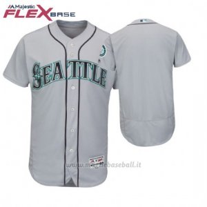 Maglia Baseball Uomo Seattle Mariners Grigio 2018 Dia de la Madre Flex Base