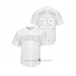 Maglia Baseball Hombre San Diego Padres 39 Kirby Yates 2019 Players Weekend Replica Bianco