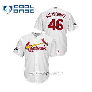Maglia Baseball Uomo St. Louis Cardinals 46 Paul Goldschmidt 2019 Postseason Cool Base Bianco