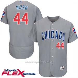 Maglia Baseball Uomo Chicago Cubs 44 Anthony Rizzo Grigio Flex Base Autentico Collezione Giocatore