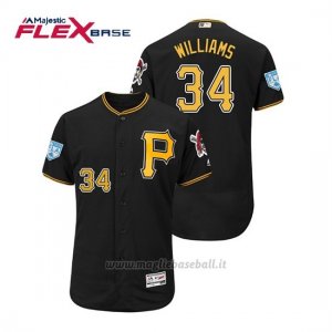 Maglia Baseball Uomo Pittsburgh Pirates Trevor Williams Flex Base Entrenamiento De Primavera 2019 Nero