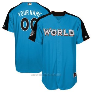 Maglia Baseball Uomo Team World 2017 MLB All-Star Game Personalizzate Blu
