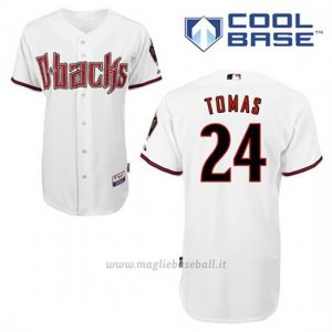 Maglia Baseball Uomo Arizona Diamondbacks 24 Yasmany Tomas 1ªBianco Cool Base