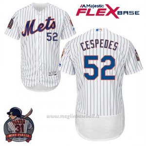 Maglia Baseball Uomo New York Mets Yoenis Cespedes Bianco Flex Base With Piazza