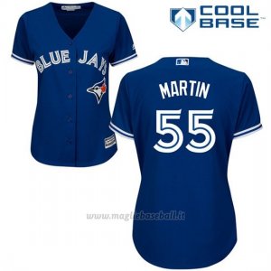 Maglia Baseball Donna Toronto Blue Jays Russell Martin Cool Base Royal