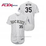 Maglia Baseball Uomo Colorado Rockies Chad Bettis 150th Aniversario Patch Flex Base Bianco